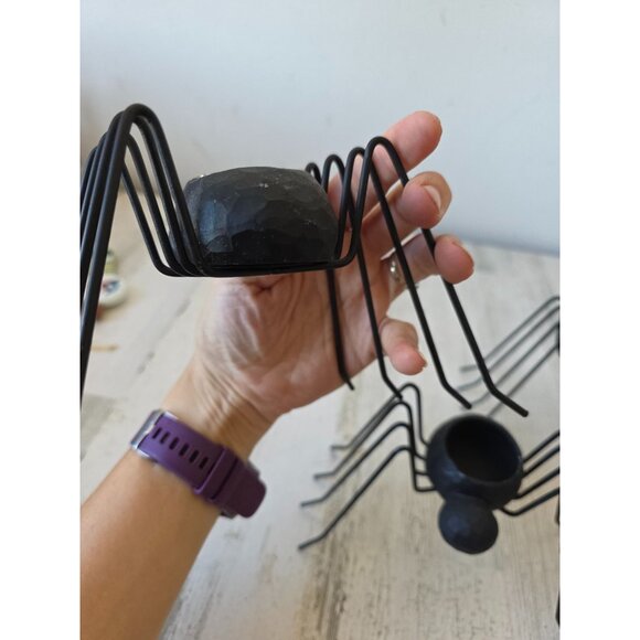 Metal spider candle holder votive Halloween decor set unique - Picture 10 of 14